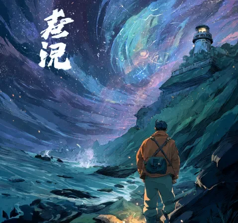 日常题材漫画封面，温暖色调的校园场景